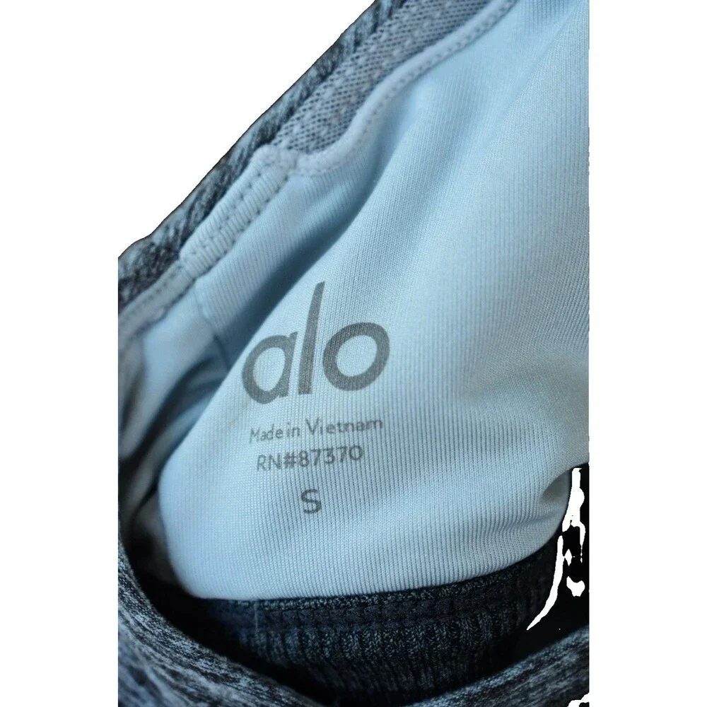ALO Women's Sports Bra Wireless Pullover Crossback Solid Gray Size S